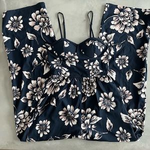 Navy Floral Jumpsuit